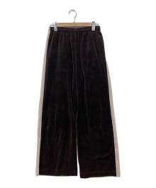 PHEENY（フィーニー）の古着「Cotton velours side stripe gathered pants」｜ブラウン