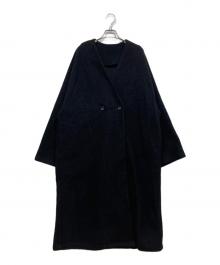 shes（シーズ）の古着「ノーカラーコート」｜ブラック