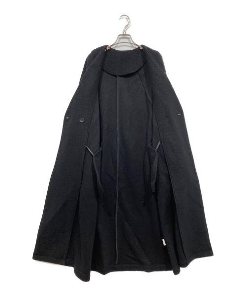 shes（シーズ）shes (シーズ) ノーカラーコート ブラック サイズ:Freeの古着・服飾アイテム