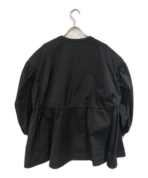 VERMEIL par iena（ヴェルメイユ パー イエナ）VERMEIL par iena (ヴェルメイユ パー イエナ) ノーカラーギャザーZIPブルゾン ブラック サイズ:Freeの古着・服飾アイテム
