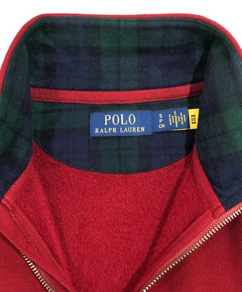 POLO RALPH LAUREN（ポロ・ラルフローレン）POLO RALPH LAUREN (ポロ・ラルフローレン) ハーフジップスウェット レッド サイズ:SIZE Sの古着・服飾アイテム