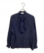 BALLSEYボールジィ）の古着「クリアデシン フリルボウタイブラウス」｜ネイビー