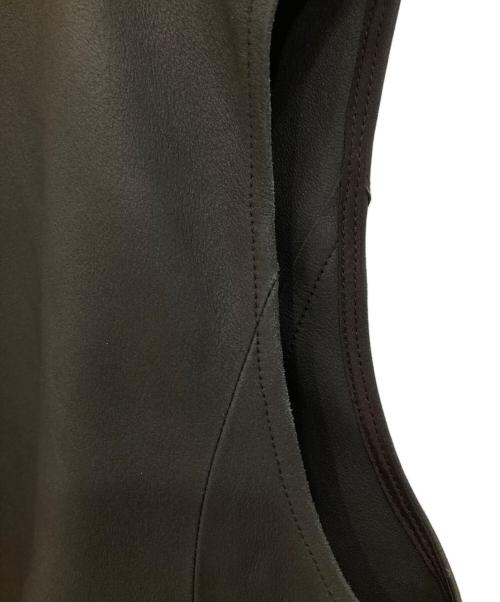 Rawtus（ロゥタス）Rawtus (ロゥタス) レザー切替ロングベスト ブラウン サイズ:38の古着・服飾アイテム