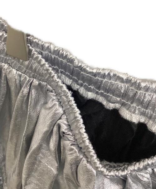POPPY（ポピー）POPPY (ポピー) ギャザーリボンスカート シルバー サイズ:Mの古着・服飾アイテム