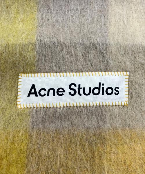 Acne studios（アクネ ストゥディオス）Acne studios (アクネ ストゥディオス) モヘアチェックスカーフ イエローの古着・服飾アイテム