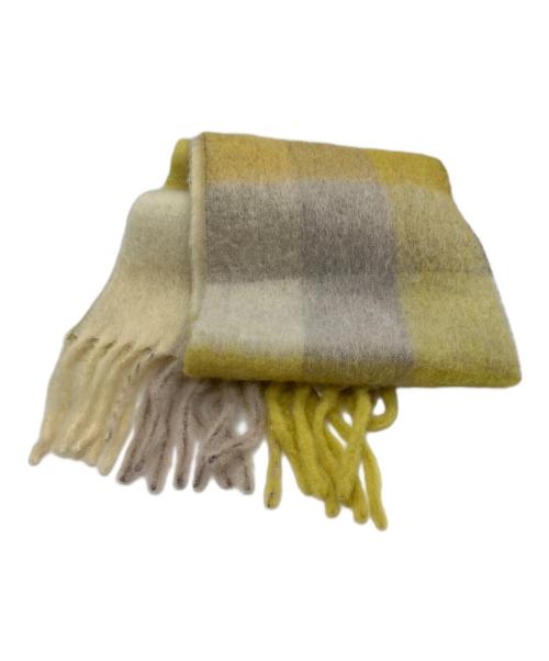 Acne studios（アクネ ストゥディオス）Acne studios (アクネ ストゥディオス) モヘアチェックスカーフ イエローの古着・服飾アイテム