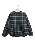 OHGAオオガ）の古着「チェックブラウス」｜グリーン