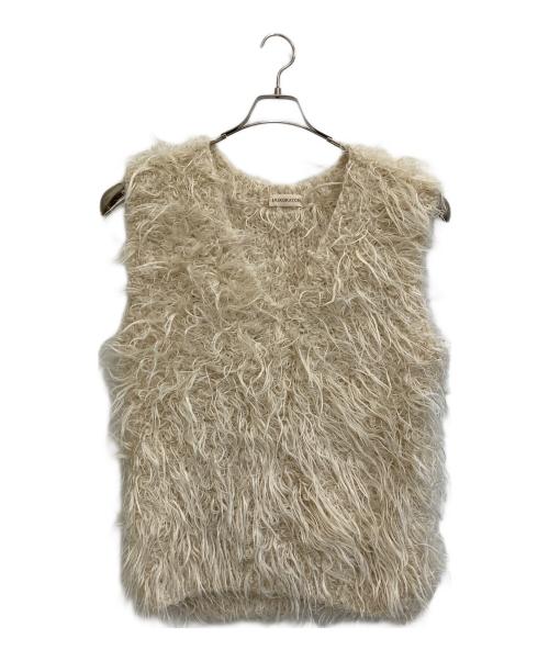 ERiKOKATORi（エリコカトリ）ERiKOKATORi (エリコカトリ) モヘヤシャギーニットベスト アイボリー サイズ:Fの古着・服飾アイテム