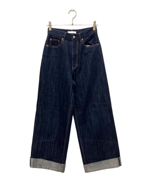 moussy（マウジー）moussy (マウジー) GLITTER DENIM WIDE STRAIGHT インディゴ サイズ:1の古着・服飾アイテム