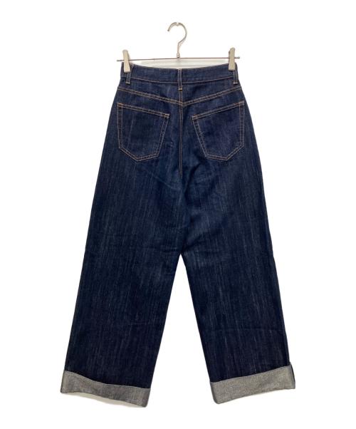 moussy（マウジー）moussy (マウジー) GLITTER DENIM WIDE STRAIGHT インディゴ サイズ:1の古着・服飾アイテム