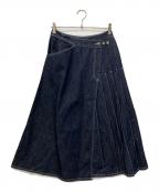 BEAMS BOYビームスボーイ）の古着「ラップ プリーツ スカート」｜インディゴ
