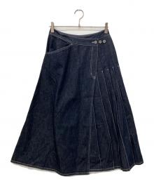 BEAMS BOY（ビームスボーイ）の古着「ラップ プリーツ スカート」｜インディゴ