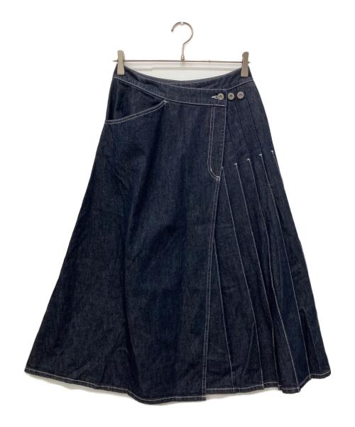BEAMS BOY（ビームスボーイ）BEAMS BOY (ビームスボーイ) ラップ プリーツ スカート インディゴ サイズ:1の古着・服飾アイテム