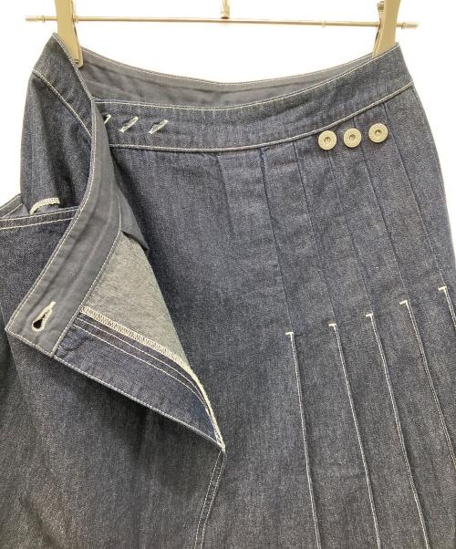 BEAMS BOY（ビームスボーイ）BEAMS BOY (ビームスボーイ) ラップ プリーツ スカート インディゴ サイズ:1の古着・服飾アイテム