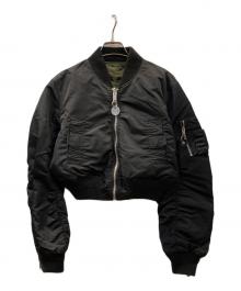 DIESEL（ディーゼル）の古着「クロップドボンバージャケット」｜ブラック