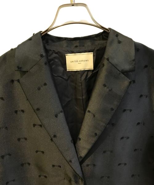UNITED ARROWS（ユナイテッドアローズ）UNITED ARROWS (ユナイテッドアローズ) リボンカットジャガードコート ブラック サイズ:36の古着・服飾アイテム