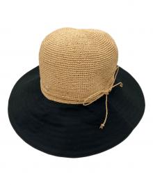 HELEN KAMINSKI（ヘレンカミンスキー）の古着「ラフィアハット」｜ベージュ×ブラック