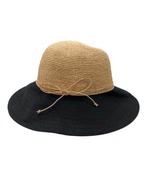 HELEN KAMINSKI（ヘレンカミンスキー）HELEN KAMINSKI (ヘレンカミンスキー) ラフィアハット ベージュ×ブラックの古着・服飾アイテム
