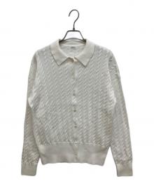 BRILL（ブリル）の古着「ケーブルニットカーディガン」｜ホワイト