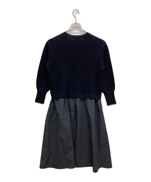 自由区（ジユウク）自由区 (ジユウク) ウールミラノ異素材ワンピース ブラック サイズ:32の古着・服飾アイテム