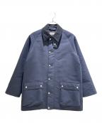 GALERIE VIEギャルリーヴィー）の古着「ダブルクロス ステンカラーショートコート 23084408203」｜ネイビー