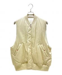 GALERIE VIE（ギャルリーヴィー）の古着「パディングサテン フライトベスト」｜ベージュ