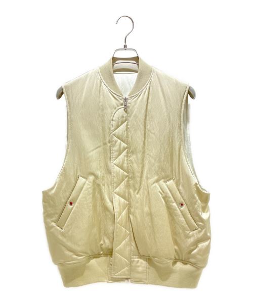 GALERIE VIE（ギャルリーヴィー）GALERIE VIE (ギャルリーヴィー) パディングサテン フライトベスト ベージュ サイズ:FREEの古着・服飾アイテム