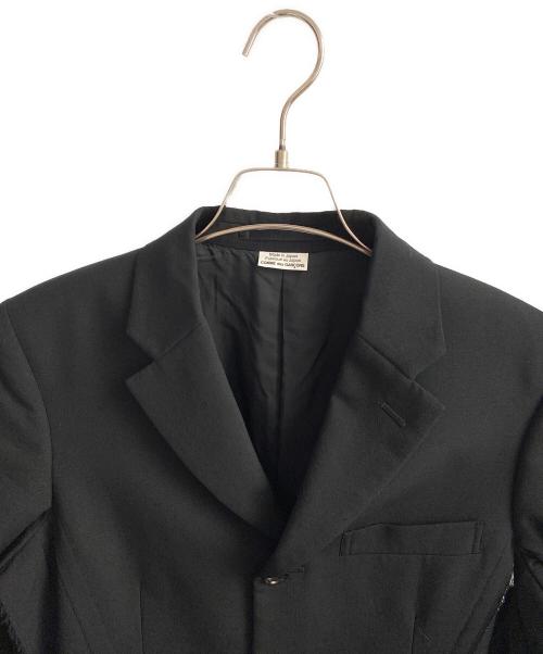 COMME des GARCONS HOMME PLUS（コムデギャルソンオムプリュス）COMME des GARCONS HOMME PLUS (コムデギャルソンオムプリュス) 再構築 カットオフ ジャケット ブラック サイズ:ＸＳの古着・服飾アイテム