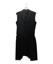 COMME des GARCONS HOMME PLUS（コムデギャルソンオムプリュス）の古着「裁ち切り変形ジャケット」｜ブラック