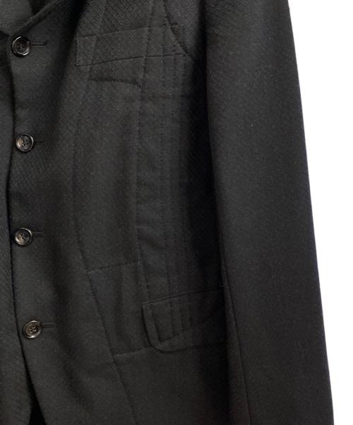 COMME des GARCONS HOMME PLUS（コムデギャルソンオムプリュス）COMME des GARCONS HOMME PLUS (コムデギャルソンオムプリュス) ウールデザインジャケット ブラック サイズ:ＸＳの古着・服飾アイテム