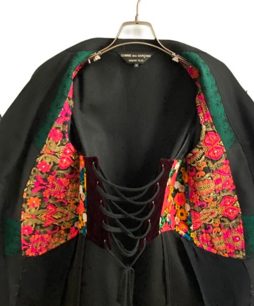 COMME des GARCONS HOMME PLUS（コムデギャルソンオムプリュス）COMME des GARCONS HOMME PLUS (コムデギャルソンオムプリュス) ウールデザインジャケット ブラック サイズ:ＸＳの古着・服飾アイテム