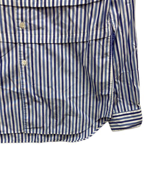 COMME des GARCONS HOMME PLUS（コムデギャルソンオムプリュス）COMME des GARCONS HOMME PLUS (コムデギャルソンオムプリュス) フラワーコンビネーションストライプシャツ ブルー×ホワイト サイズ:Sの古着・服飾アイテム
