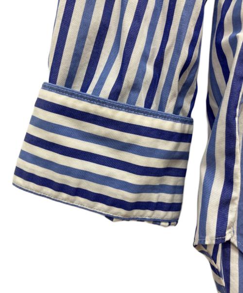 COMME des GARCONS HOMME PLUS（コムデギャルソンオムプリュス）COMME des GARCONS HOMME PLUS (コムデギャルソンオムプリュス) フラワーコンビネーションストライプシャツ ブルー×ホワイト サイズ:Sの古着・服飾アイテム