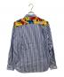 COMME des GARCONS HOMME PLUS (コムデギャルソンオムプリュス) フラワーコンビネーションストライプシャツ ブルー×ホワイト サイズ:S：10000円