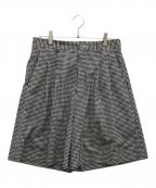 COMME des GARCONS HOMME PLUSコムデギャルソンオムプリュス）の古着「ギンガムチェックタックショーツ」｜ブラック×ホワイト