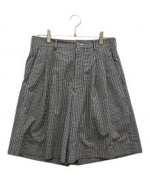 COMME des GARCONS HOMME PLUS（コムデギャルソンオムプリュス）の古着「ギンガムチェックタックショーツ」｜ブラック×ホワイト