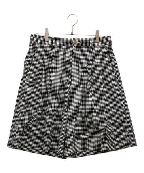 COMME des GARCONS HOMME PLUS（コムデギャルソンオムプリュス）COMME des GARCONS HOMME PLUS (コムデギャルソンオムプリュス) ギンガムチェックタックショーツ ブラック×ホワイト サイズ:XSの古着・服飾アイテム