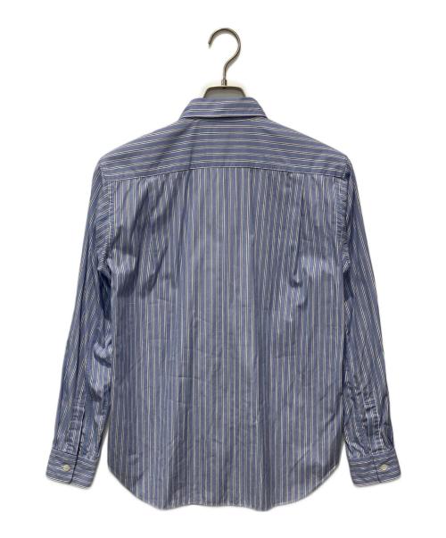 COMME des GARCONS HOMME PLUS（コムデギャルソンオムプリュス）COMME des GARCONS HOMME PLUS (コムデギャルソンオムプリュス) ギンガムフリルドッキングストライプシャツ ブルー×ホワイト サイズ:XSの古着・服飾アイテム
