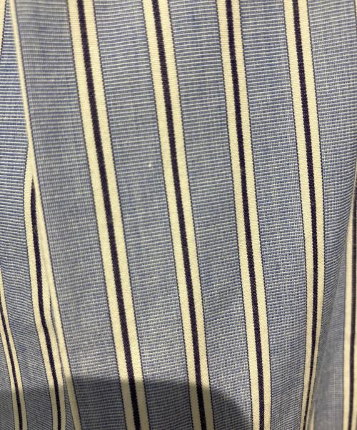 COMME des GARCONS HOMME PLUS（コムデギャルソンオムプリュス）COMME des GARCONS HOMME PLUS (コムデギャルソンオムプリュス) ギンガムフリルドッキングストライプシャツ ブルー×ホワイト サイズ:XSの古着・服飾アイテム