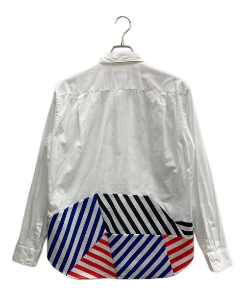 COMME des GARCONS HOMME PLUS（コムデギャルソンオムプリュス）COMME des GARCONS HOMME PLUS (コムデギャルソンオムプリュス) 再構築シャツ ホワイト×レッド サイズ:Sの古着・服飾アイテム