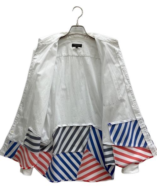 COMME des GARCONS HOMME PLUS（コムデギャルソンオムプリュス）COMME des GARCONS HOMME PLUS (コムデギャルソンオムプリュス) 再構築シャツ ホワイト×レッド サイズ:Sの古着・服飾アイテム