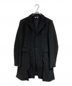 BLACK COMME des GARCONSブラックコムデギャルソン）の古着「ウール製品加工 裁ち切りジャケット」｜ブラック