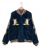TAILOR TOYOテーラー東洋）の古着「Late 1950s Style Velveteen Souvenir Jacket “MOUNTAIN GOAT” × “ALASKAN FLAG”」｜ブラック