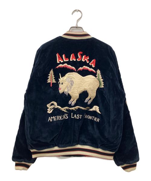TAILOR TOYO（テーラー東洋）TAILOR TOYO (テーラー東洋) Late 1950s Style Velveteen Souvenir Jacket “MOUNTAIN GOAT” × “ALASKAN FLAG” ブラック サイズ:Mの古着・服飾アイテム