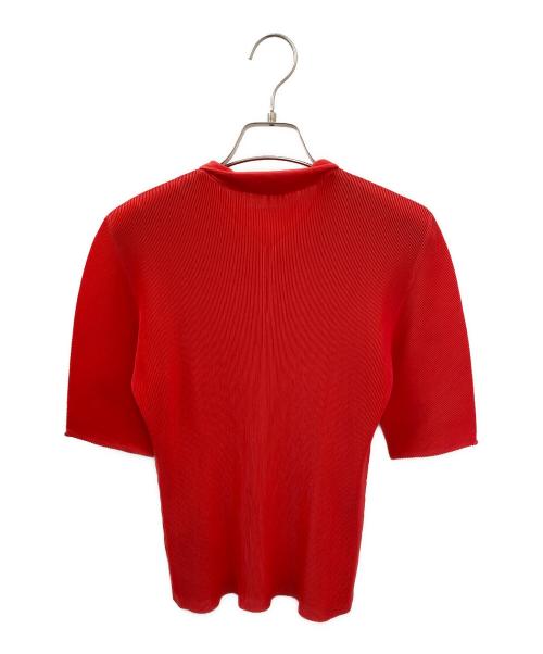 PLEATS PLEASE（プリーツプリーズ）PLEATS PLEASE (プリーツプリーズ) プリーツポロシャツ レッド サイズ:03の古着・服飾アイテム