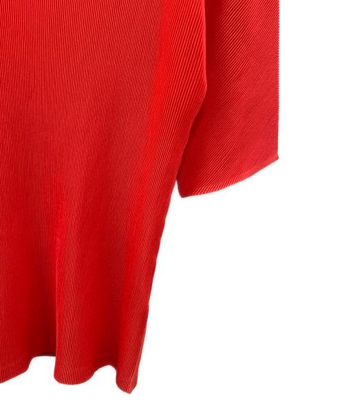PLEATS PLEASE（プリーツプリーズ）PLEATS PLEASE (プリーツプリーズ) プリーツポロシャツ レッド サイズ:03の古着・服飾アイテム