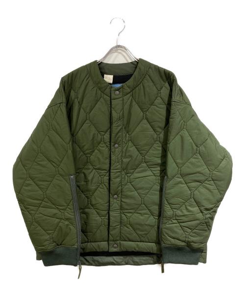 N.HOOLYWOOD（エヌ ハリウッド）N.HOOLYWOOD (エヌ ハリウッド) COLLARLESS BLOUSON カーキ サイズ:36の古着・服飾アイテム