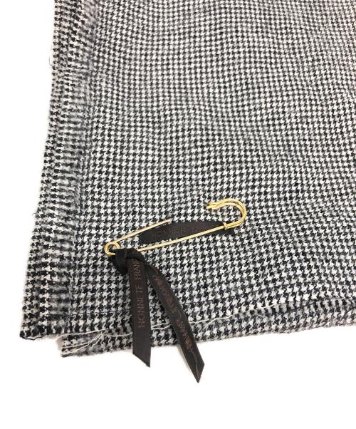 Honnete（オネット）Honnete (オネット) WIDE STOLE WASHED WOOL ブラックの古着・服飾アイテム