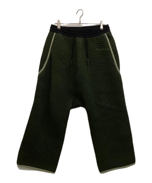 BYBORRE（バイボレ）BYBORRE (バイボレ) 3Dニットクロップドパンツ グリーン サイズ:Lの古着・服飾アイテム