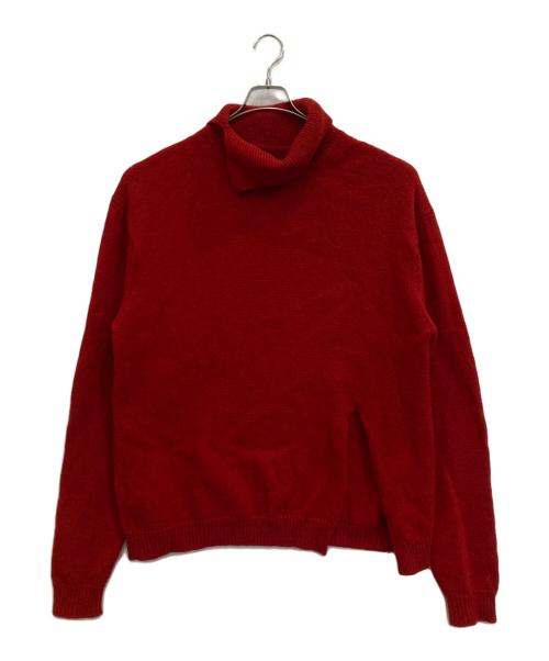 SOSHIOTSUKI（ソウシ オオツキ）SOSHIOTSUKI (ソウシ オオツキ) SWORD SLIT KNIT タートルネックニット レッド サイズ:Fの古着・服飾アイテム